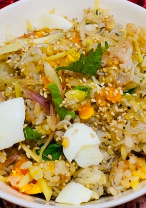 茹で卵と和風ハーブの混ぜご飯-レシピのメイン写真