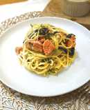 レンジで！サーモンきのこクリームパスタ