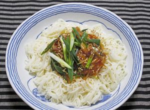 みょうがと梅のコチジャンあえ麺-レシピのメイン写真
