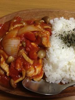 簡単カフェごはん♡チキンのトマト煮-レシピのメイン写真
