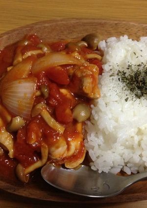 簡単カフェごはん♡チキンのトマト煮-レシピのメイン写真