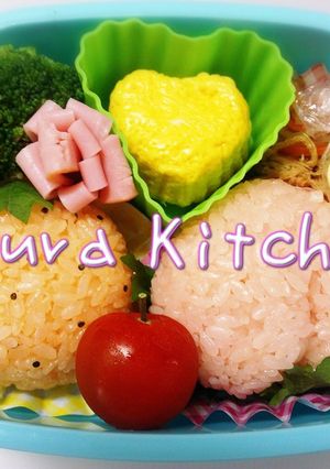 キャラ弁❈果物おにぎり♡みかん＆桃-レシピのメイン写真