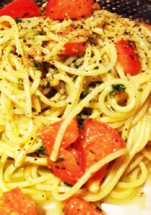 バシル入った冷製パスタ-レシピのメイン写真