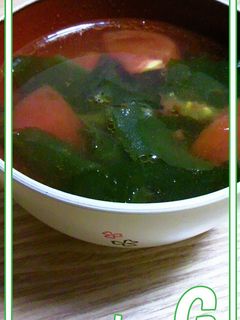 ●あら美味しい☆トマト入りワカメスープ●-レシピのメイン写真