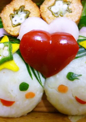 菜食弁当☆ポテトサラダで彦星❤織姫-レシピのメイン写真