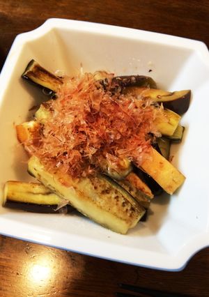サッパリ焼きナスと揚げ、味ポンをかけて-レシピのメイン写真