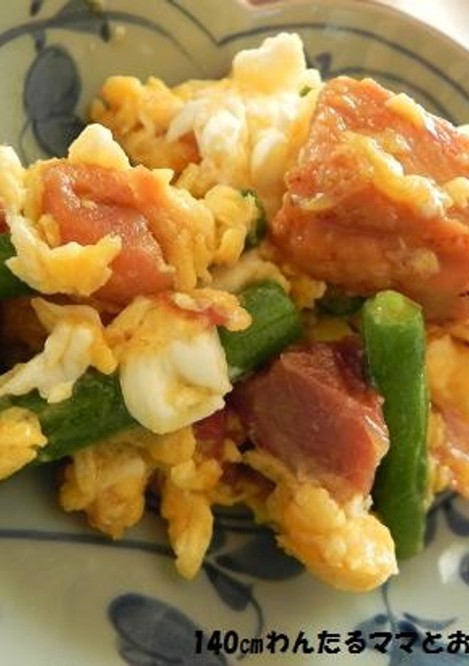 お弁当に簡単★焼き鶏といんげんの卵炒め-レシピのメイン写真