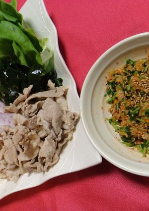 冷しゃぶ~ごまキムチ豆苗ダレ~-レシピのメイン写真