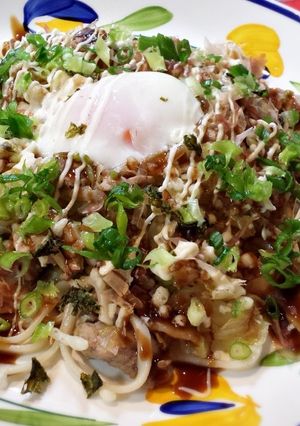 お好み焼き風焼うどん-レシピのメイン写真