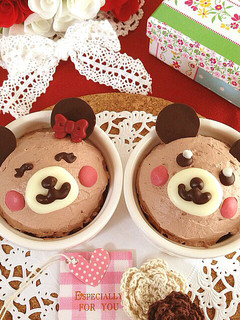 デコるだけの簡単♪くまさんカップケーキ-レシピのメイン写真