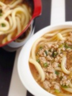 鶏そぼろの余りであんかけうどん!離乳食に-レシピのメイン写真