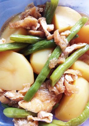 甘めのほっこりジャガイモとインゲンの煮物-レシピのメイン写真