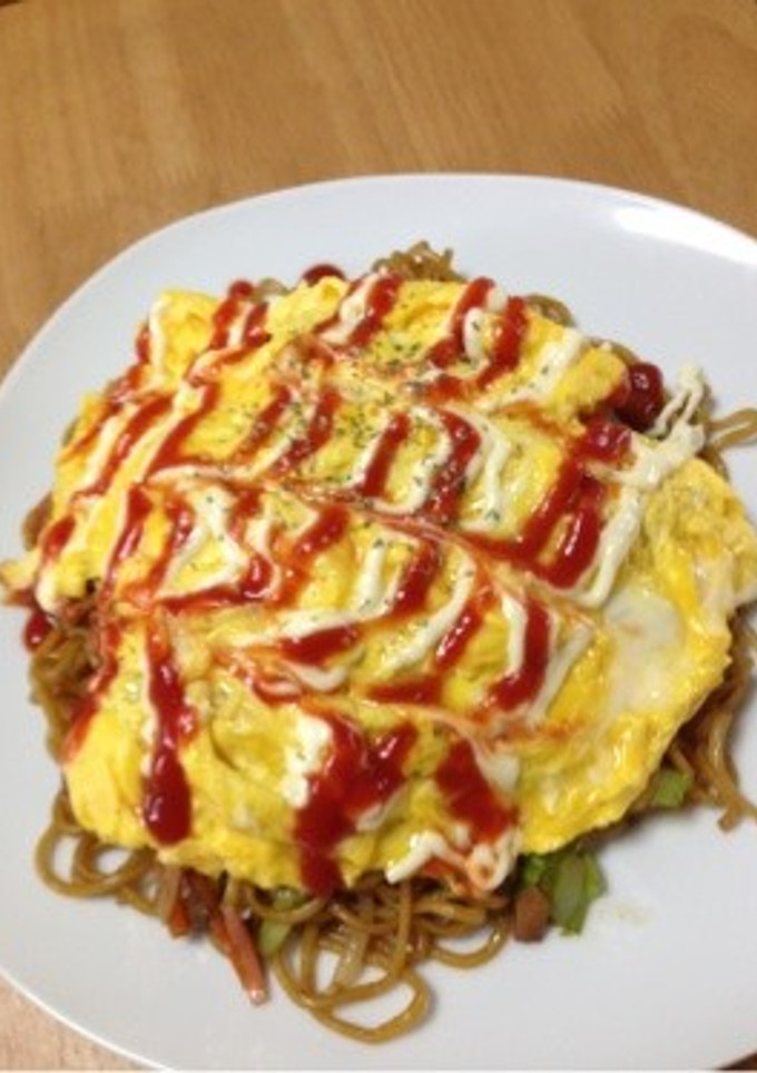 たっぷり野菜のオム焼きそば(^-^)-レシピのメイン写真