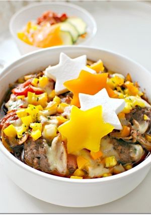 キラキラ星の煮込みハンバーグ-レシピのメイン写真