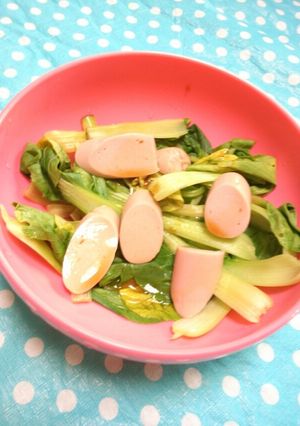 小松菜魚肉ソーセージサラダ-レシピのメイン写真