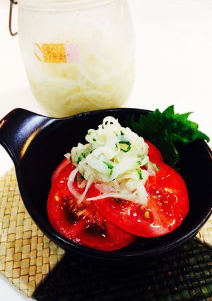 【ベース菜 玉ねぎマリネ】トマトサラダ-レシピのメイン写真