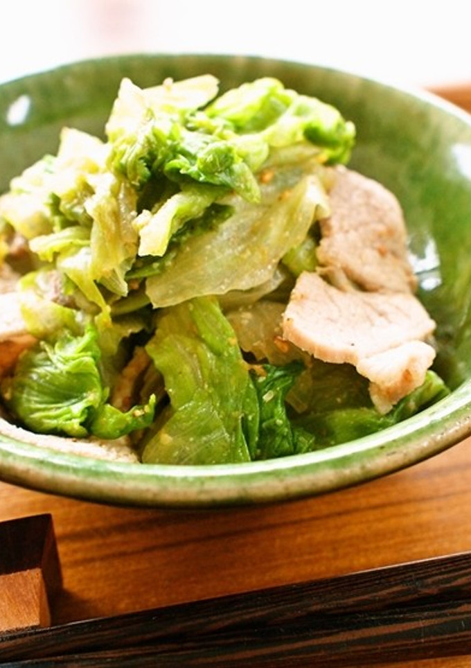 レタスと豚肉のごまぽん和え-レシピのメイン写真