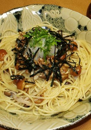 なめこ納豆おろしパスタ-レシピのメイン写真