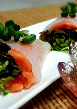 ♪サーモンと野菜の生春巻き♪-レシピのメイン写真