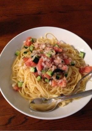 カンタン酢の冷製パスタ-レシピのメイン写真
