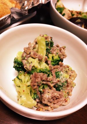 【レンジ】ブロッコリーとひき肉-レシピのメイン写真