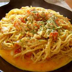 卵かけトマトマヨパスタ-レシピのメイン写真