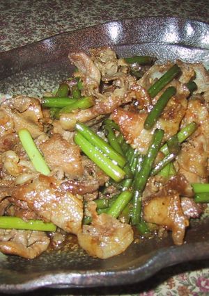 豚肉とにんにくの芽の炒め物。-レシピのメイン写真