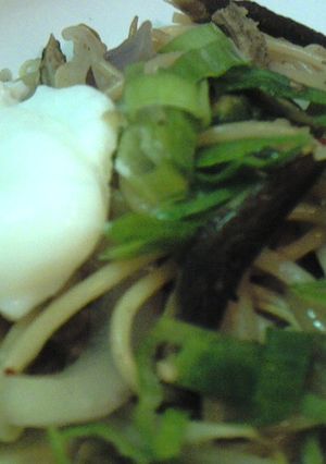 ゴボウのパスタ　半熟たまご添え-レシピのメイン写真