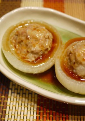 レンジで簡単!玉葱の肉詰め!-レシピのメイン写真