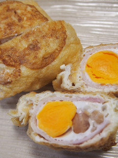 袋揚げ玉☆焼き鳥とベーコンの旨み-レシピのメイン写真