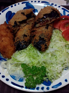 ナスのコンビーフ挟み揚げ-レシピのメイン写真