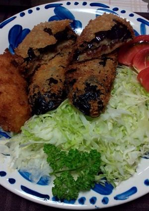 ナスのコンビーフ挟み揚げ-レシピのメイン写真
