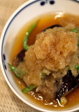 焼き茄子とインゲンのおろしかけ-レシピのメイン写真