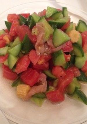 スプーンで食べるオシャレ♡夏野菜サラダ-レシピのメイン写真