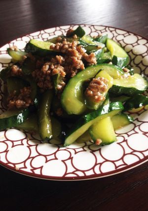 ご飯が進む！きゅうりのひき肉炒め☆-レシピのメイン写真