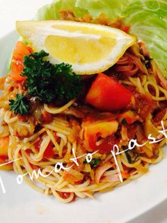 トマトとレモンの冷製パスタ♡暑い日に♡-レシピのメイン写真