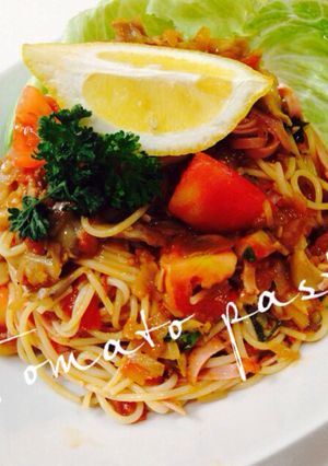 トマトとレモンの冷製パスタ♡暑い日に♡-レシピのメイン写真