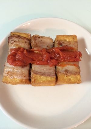 チリソースで肉巻き豆腐♪-レシピのメイン写真