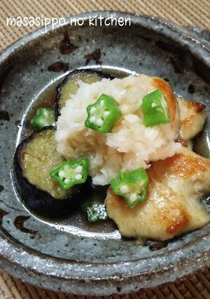 *柔らか鶏むね肉とナスの中華風煮浸し*-レシピのメイン写真