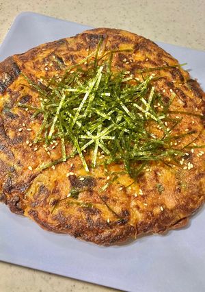 混ぜて焼くだけ 豆腐納豆キムチ焼き-レシピのメイン写真