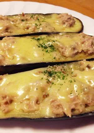 おつまみに！焼きナスのツナチーズのっけ！-レシピのメイン写真