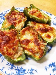 ピーマンのツナチーズ焼き-レシピのメイン写真