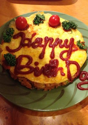 話題入り★誕生日おかず♡オムライスケーキ-レシピのメイン写真