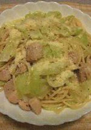 鶏肉とキャベツのスパゲッティ-レシピのメイン写真