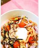 ぶっかけトマト冷やしうどん♡トマト麺♪