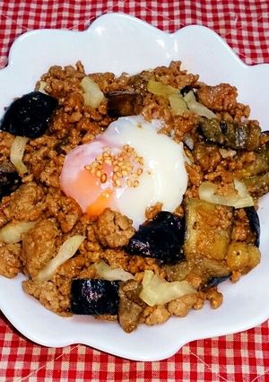 ♡ナスとひき肉の丼♡-レシピのメイン写真