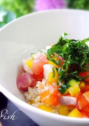 〜少ない刺身で海鮮丼★タレが決め手よ〜-レシピのメイン写真