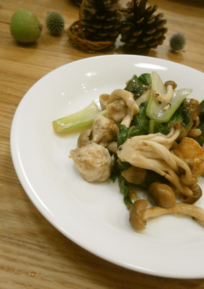 栄養満点！鶏ささみと青梗菜の中華炒め-レシピのメイン写真
