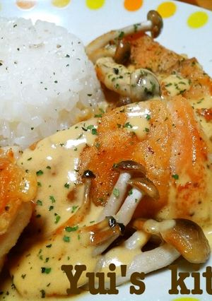 ◆きのことチキンのカレークリームソース♪-レシピのメイン写真