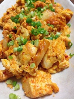 キムチと豆腐の卵炒め-レシピのメイン写真